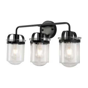 ll Sconces Set of 3 with Clear Glass Shade,Modern ll Sconce,Industrial Indoor ll Light Fixture E26 Socket[No Bulb][Unable ship on weekends, TK/TE (Option: as picture)