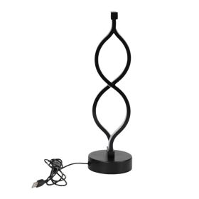 2Pcs Modern Wave-Shaped USB Desk Lamp With 3-Color Dimmable Lighting For Bedroom (Option: 1pcs)